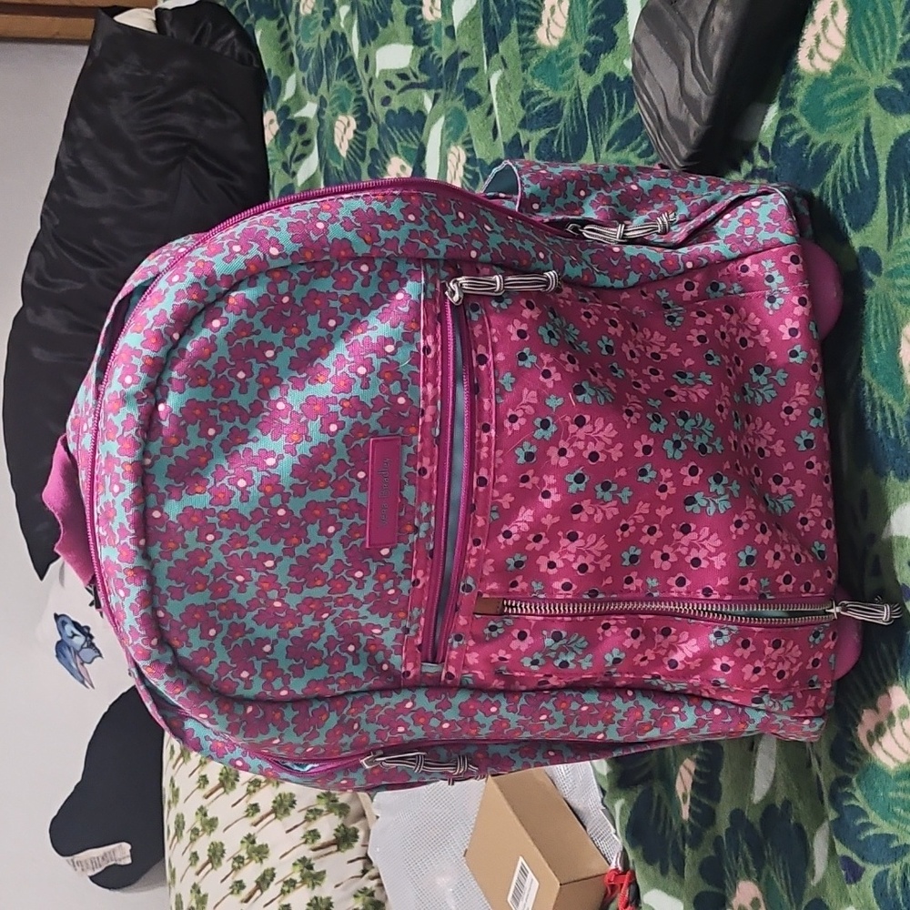 Vera Bradley Ditsy Dot Lighten Up Rolling Backpack